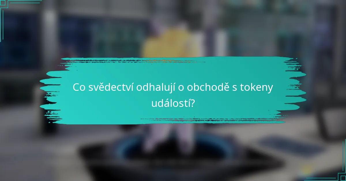 Co svědectví odhalují o obchodě s tokeny událostí?